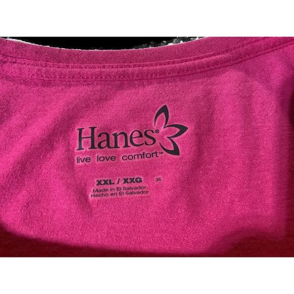Pink Reindeer Pullover Shirt Women's XXL Long Sleeve by Hanes - Picture 6 of 8